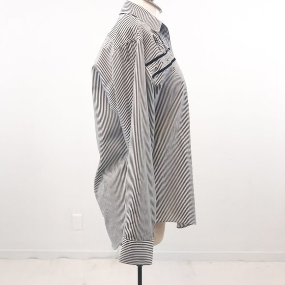 Vintage 80s M w Zebras! Striped Button Down Shirt - Picture 6 of 11